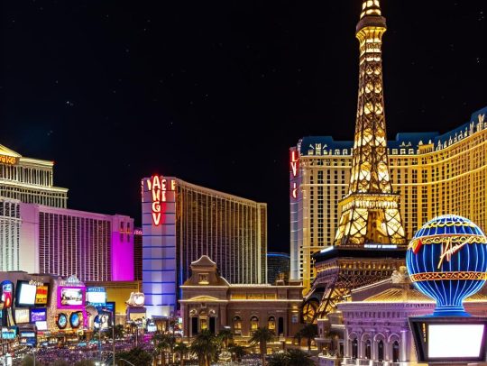 The most famous hotel casinos in Las Vegas.